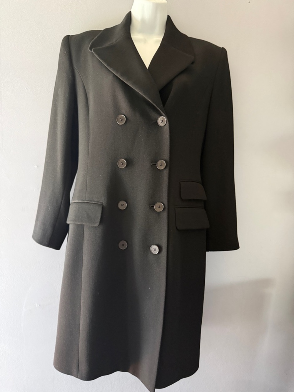 Linda Allard Ellen Tracy Women' s 100% Wool Blazer Double Breasted Brown Size 8